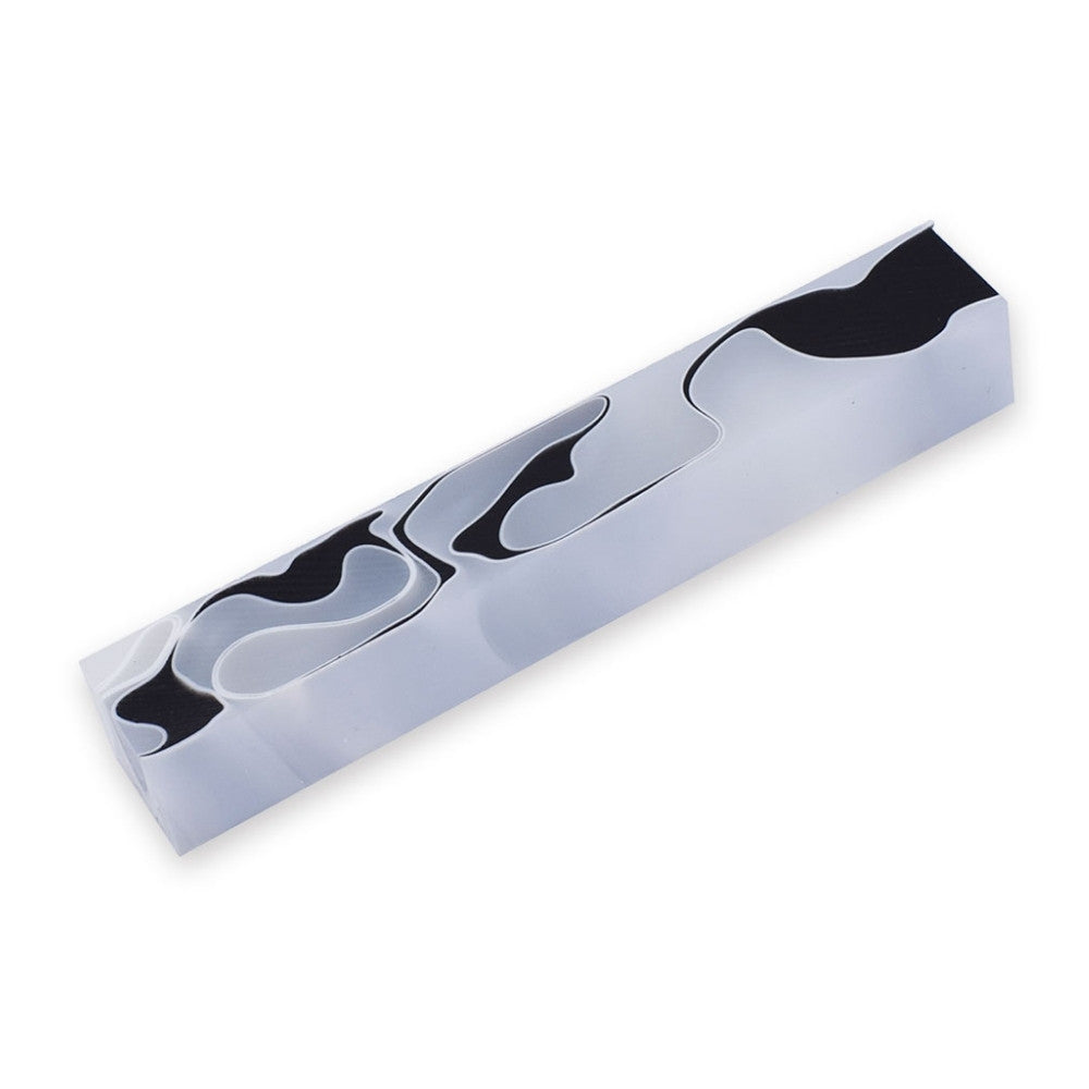 Pen blank - Acryl - 130x20x20 mm - Weiß und Schwarz - Pfeifenecke